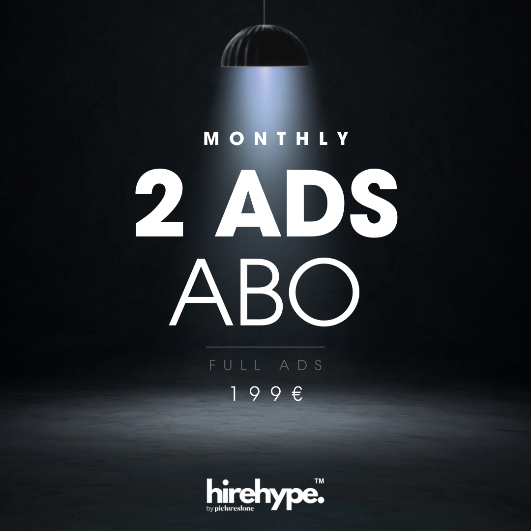 HIREHYPE™ ABO - 2-ADS pro Monat