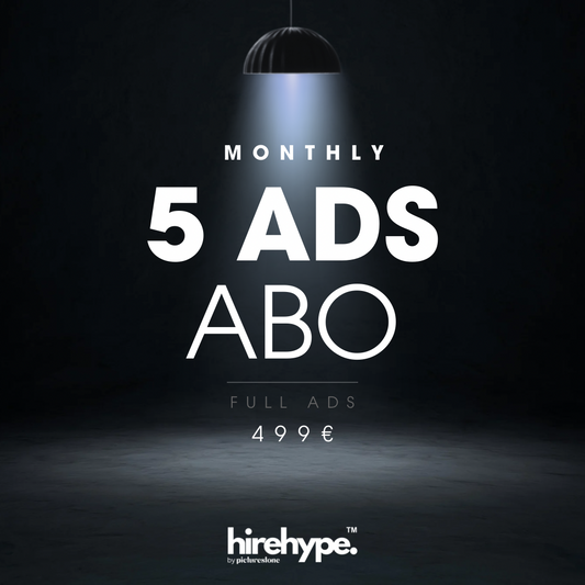 HIREHYPE™ ABO - 5-ADS pro Monat